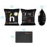 HOOMEE Silica Gel Car Dehumidifier Bag + Anti Slip Dashboard Pad – Anti Fog Moisture Absorber Odour Eliminator– Prevents Foggy Windows, Condensation, Mould (500Gx 2)