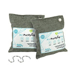 Apalus Air Purifying Bag For Closets and Kitchen | Reusable Bamboo Activated Charcoal Air Freshener | Natural & Chemical Free (2x500g)